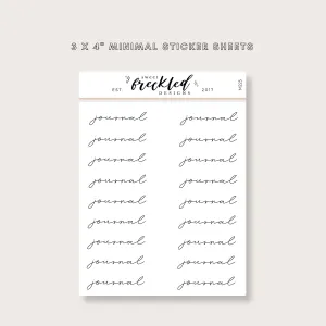 Minimalistic Script "Journal" Stickers