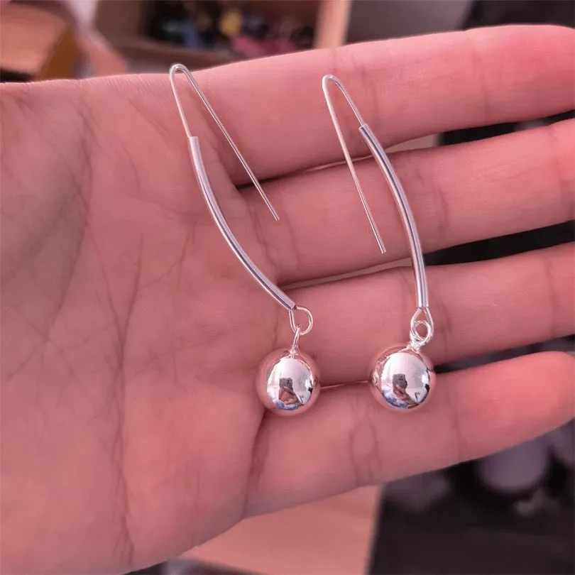 Mirror Ball Round Drop Earrings