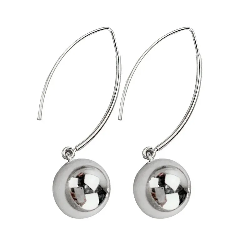 Mirror Ball Round Drop Earrings