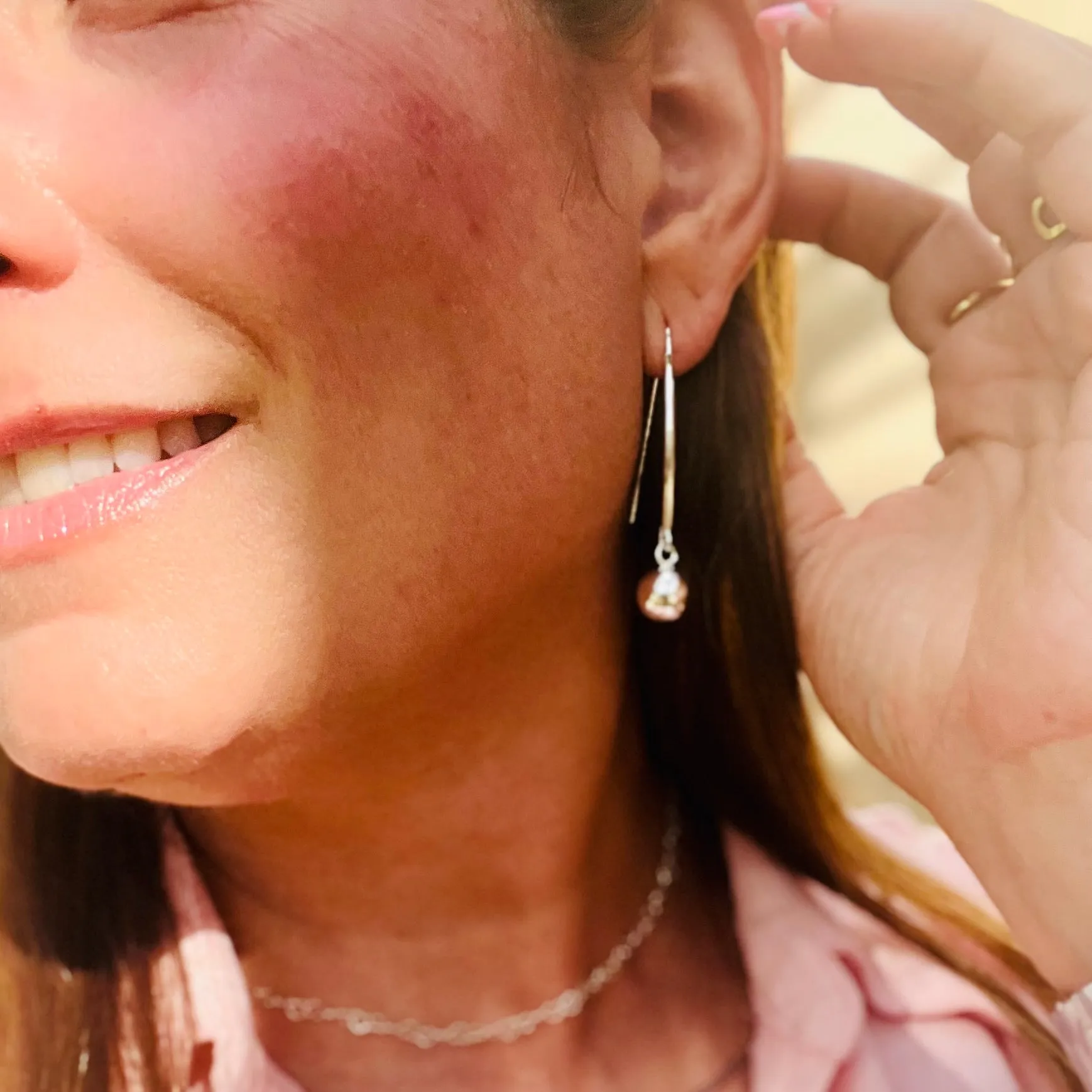 Mirror Ball Round Drop Earrings