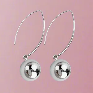 Mirror Ball Round Drop Earrings