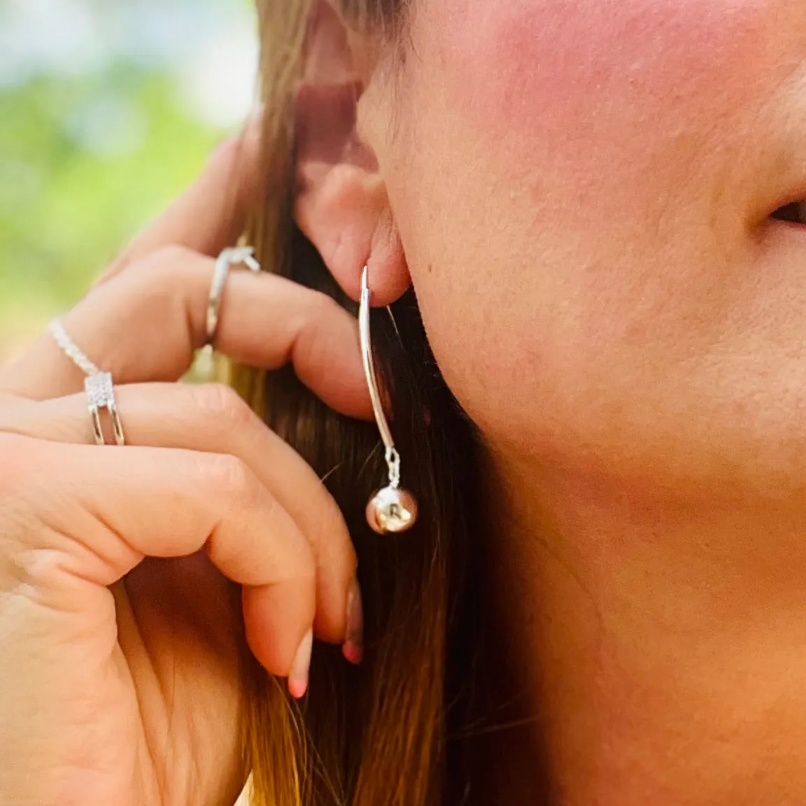 Mirror Ball Round Drop Earrings