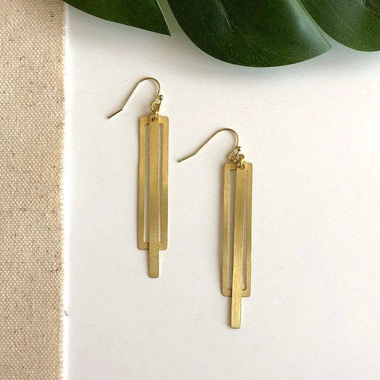 Modern Classic Rectangle Earrings