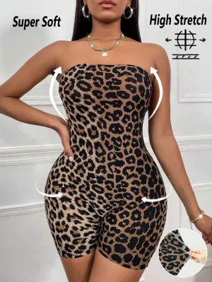 Mono ajustado de leopardo con espalda abierta