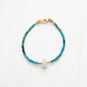 Moonstone & Chrysocolla Luna Simple Bracelet
