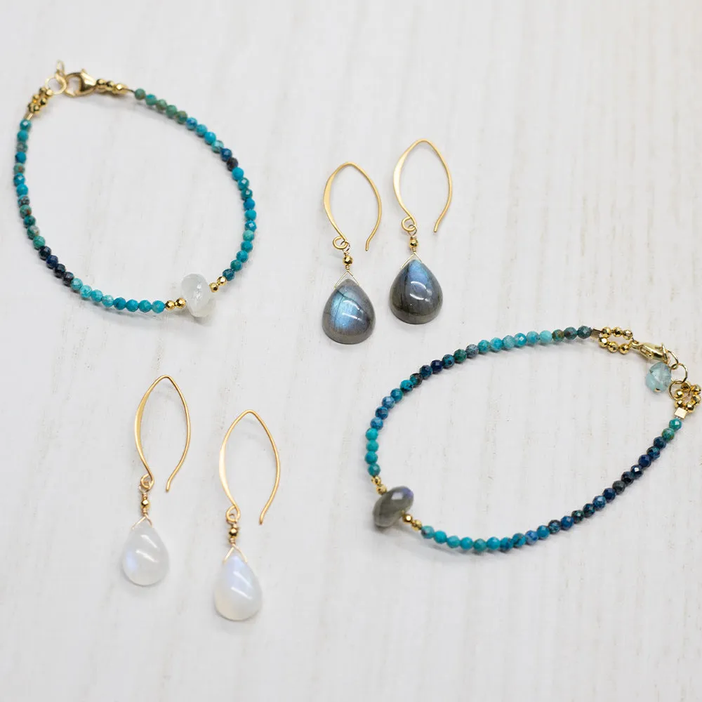Moonstone & Chrysocolla Luna Simple Bracelet