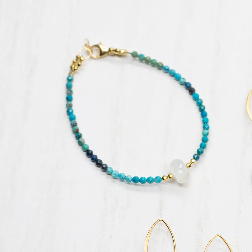 Moonstone & Chrysocolla Luna Simple Bracelet