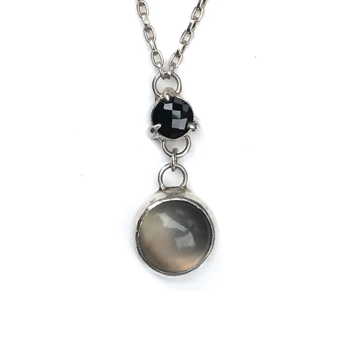 Moonstone and Black Spinel Necklace