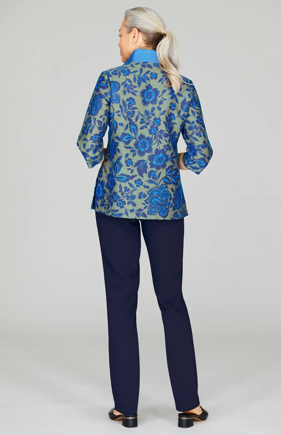Mosaic Floral High Neck Shirt