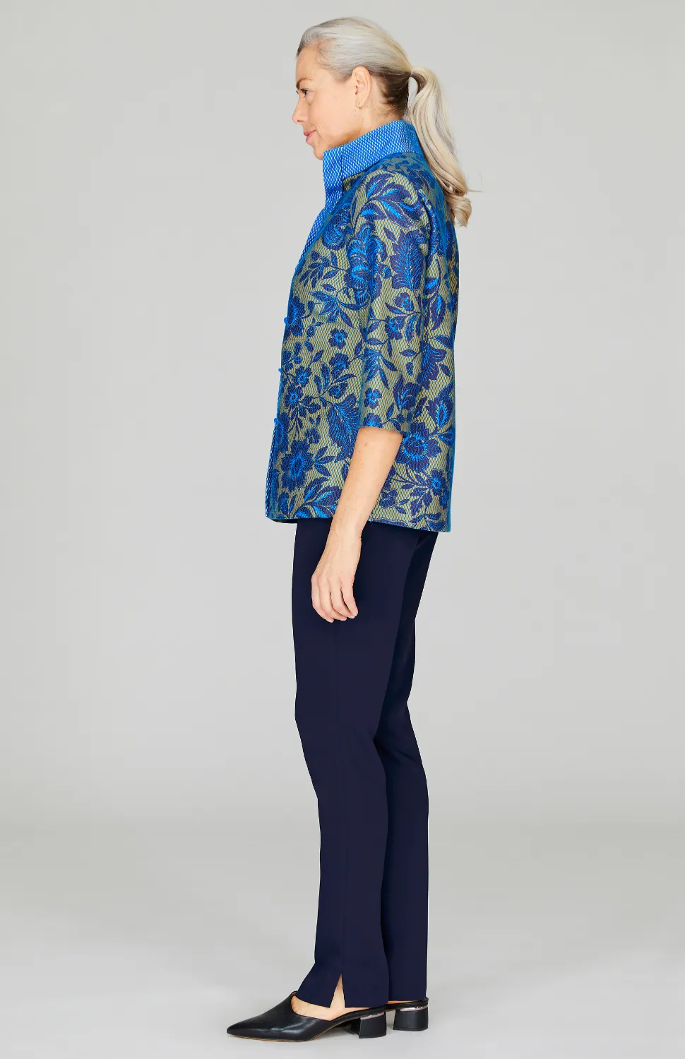 Mosaic Floral High Neck Shirt
