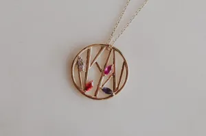 Mothers Modern Birthstone Necklace