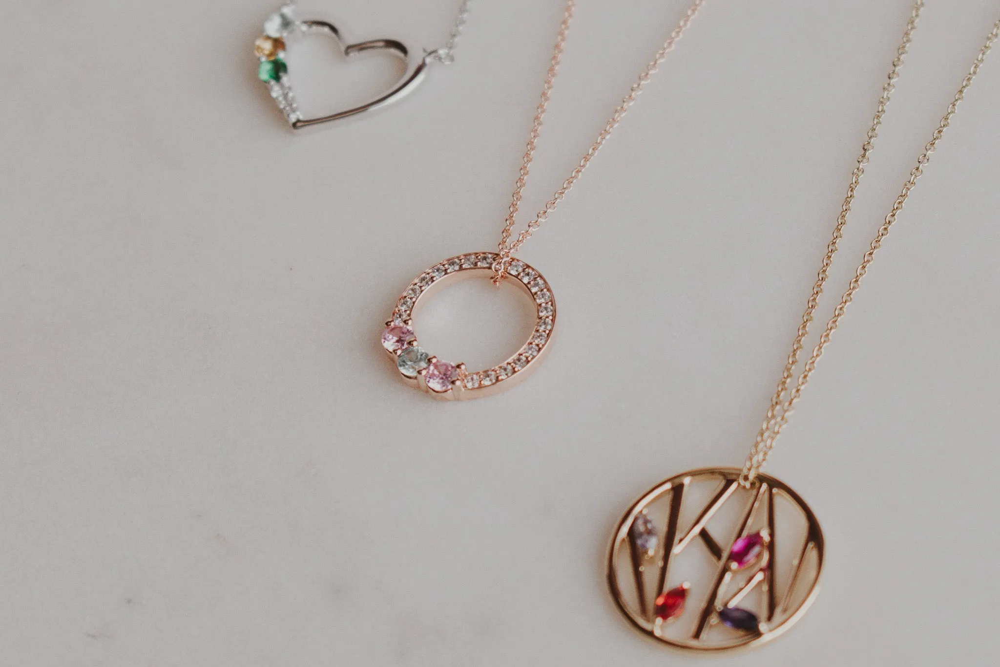 Mothers Modern Birthstone Necklace