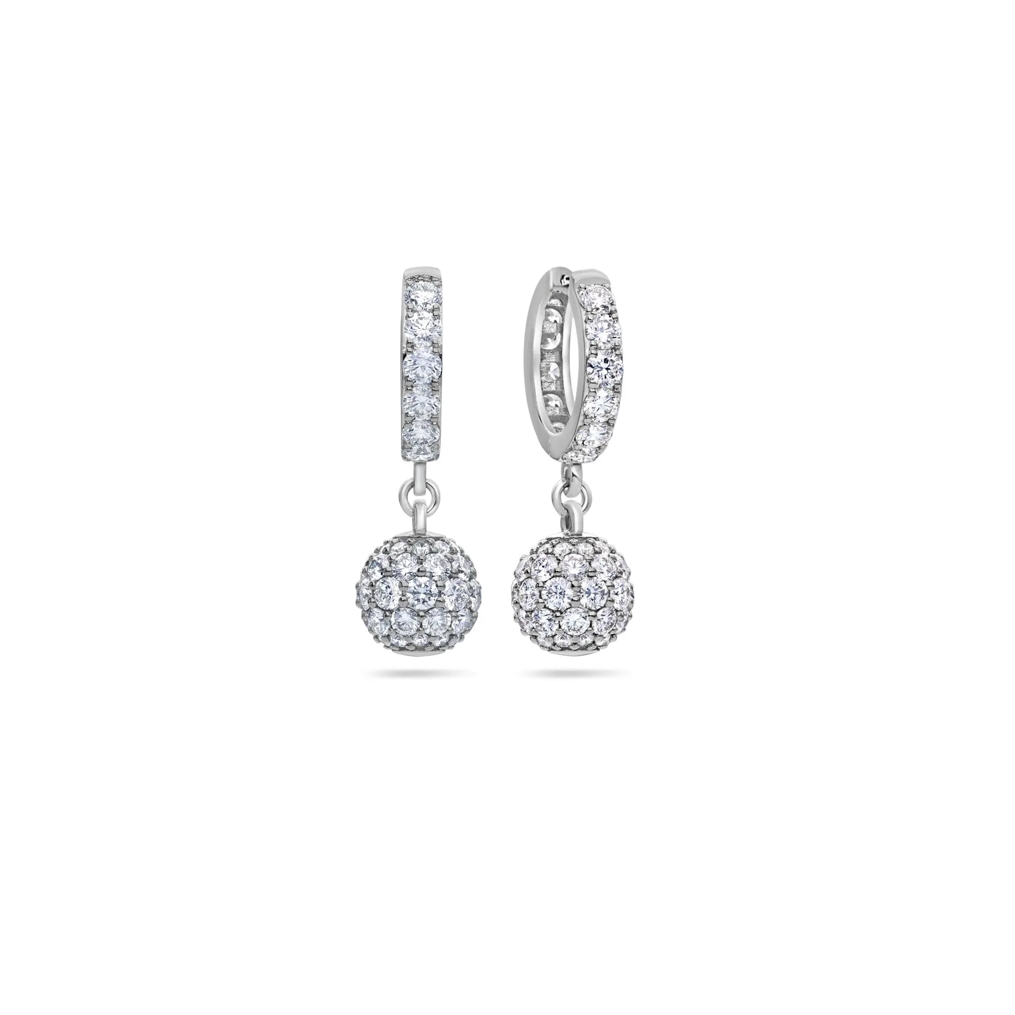 Nano Hanging Orb Hoop Earrings