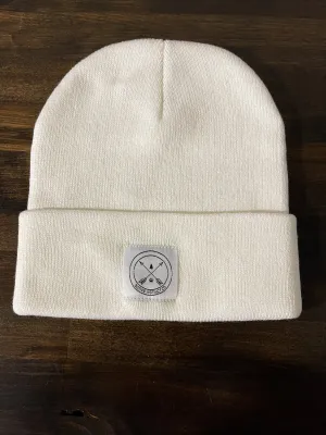 Never Adventure Alone Logo Beanie - WHITE