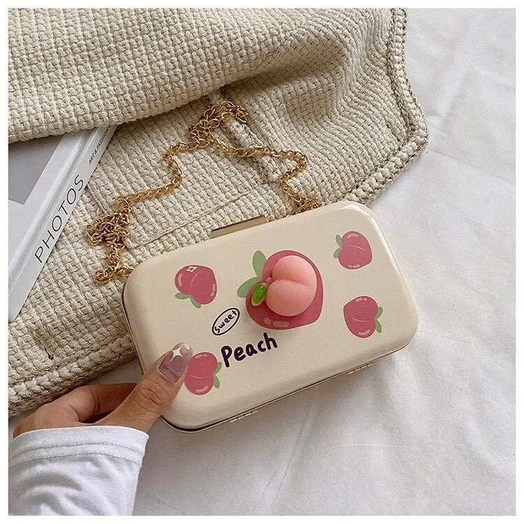 New Small Box Shape ,Chain Satchels, Lovely Fruit Pattern Bag CODE: KAR1350