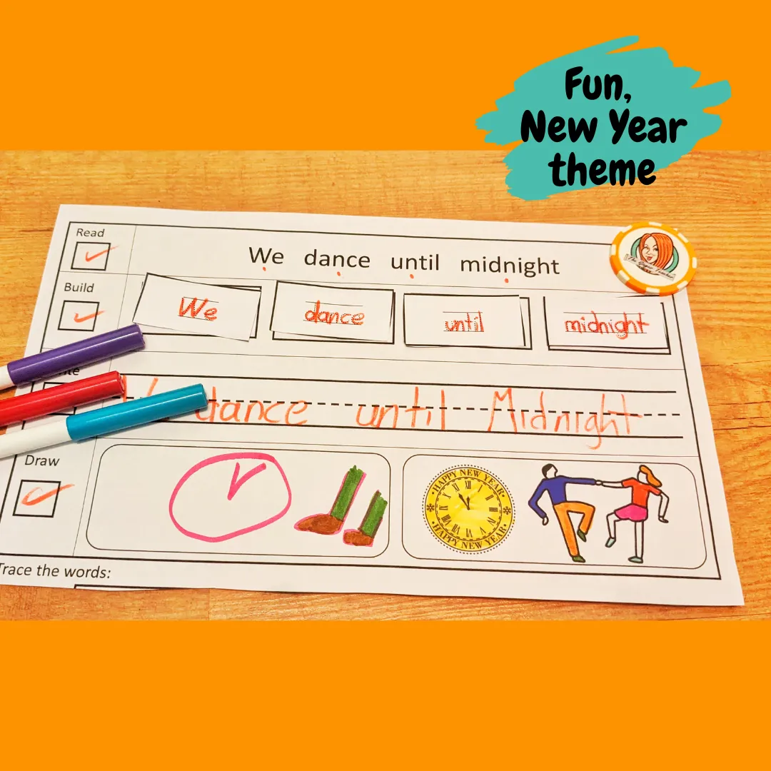 New Year Simple Sentence Building