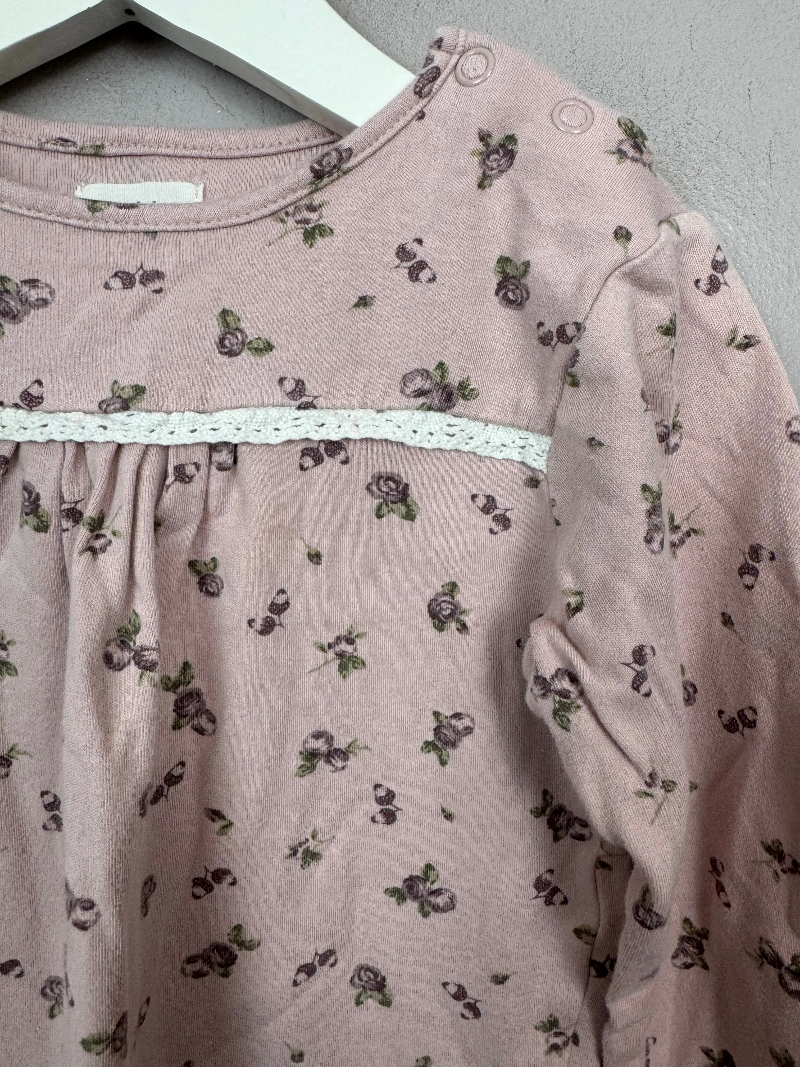 Newbie Plum Rose Long sleeve top 4-6y