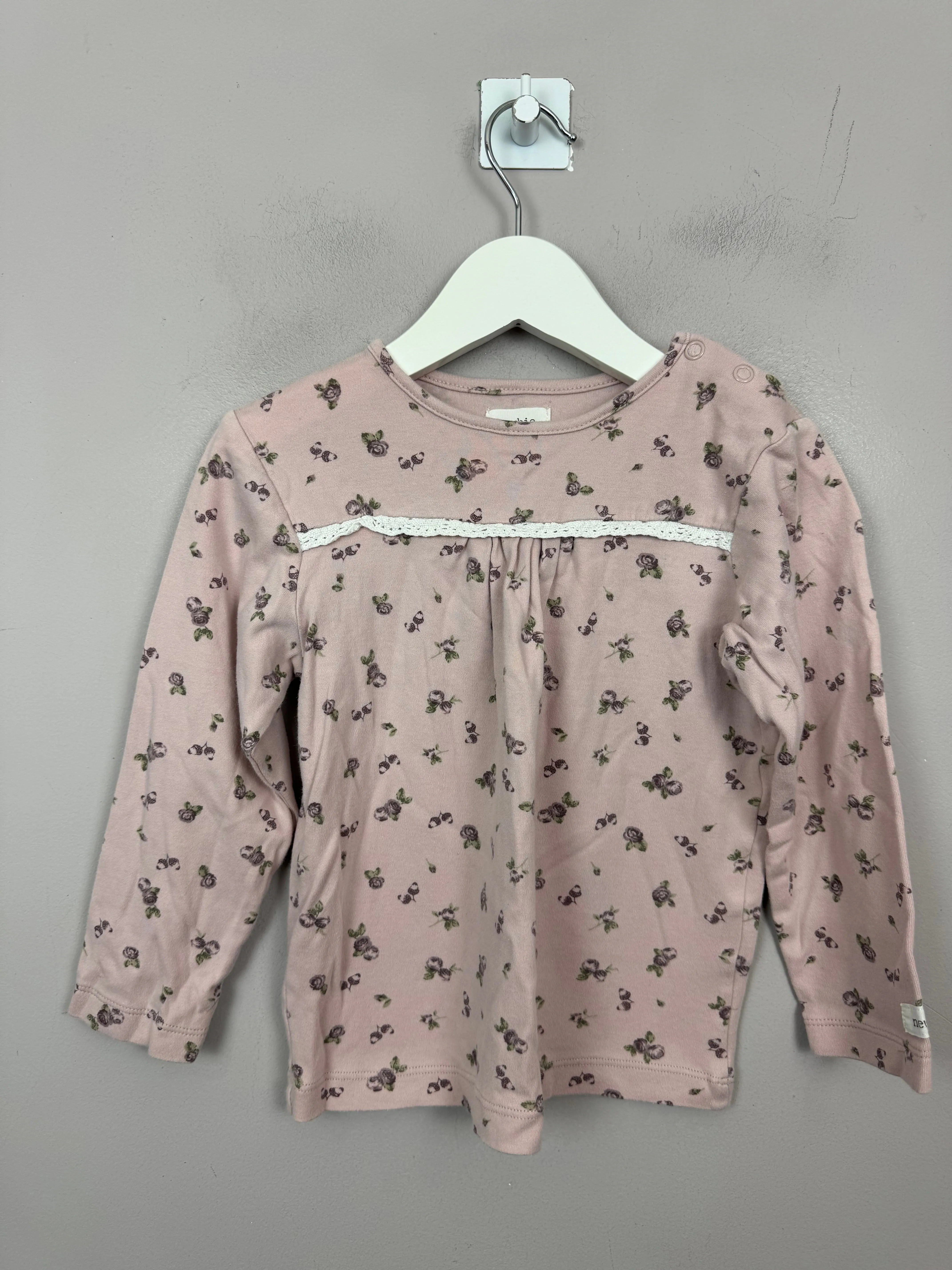 Newbie Plum Rose Long sleeve top 4-6y