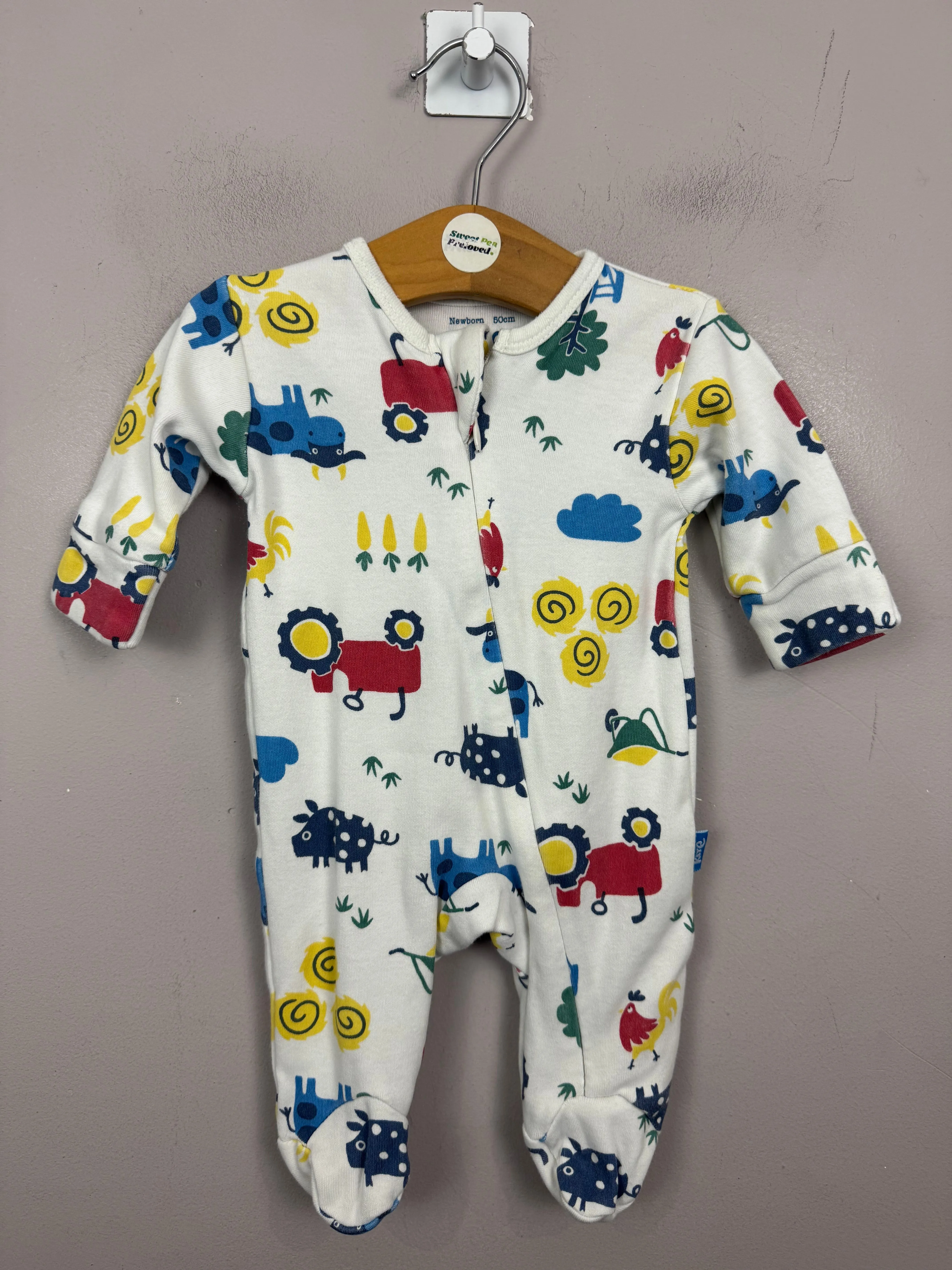 Newborn Kite Farm Life Sleepsuit - preloved