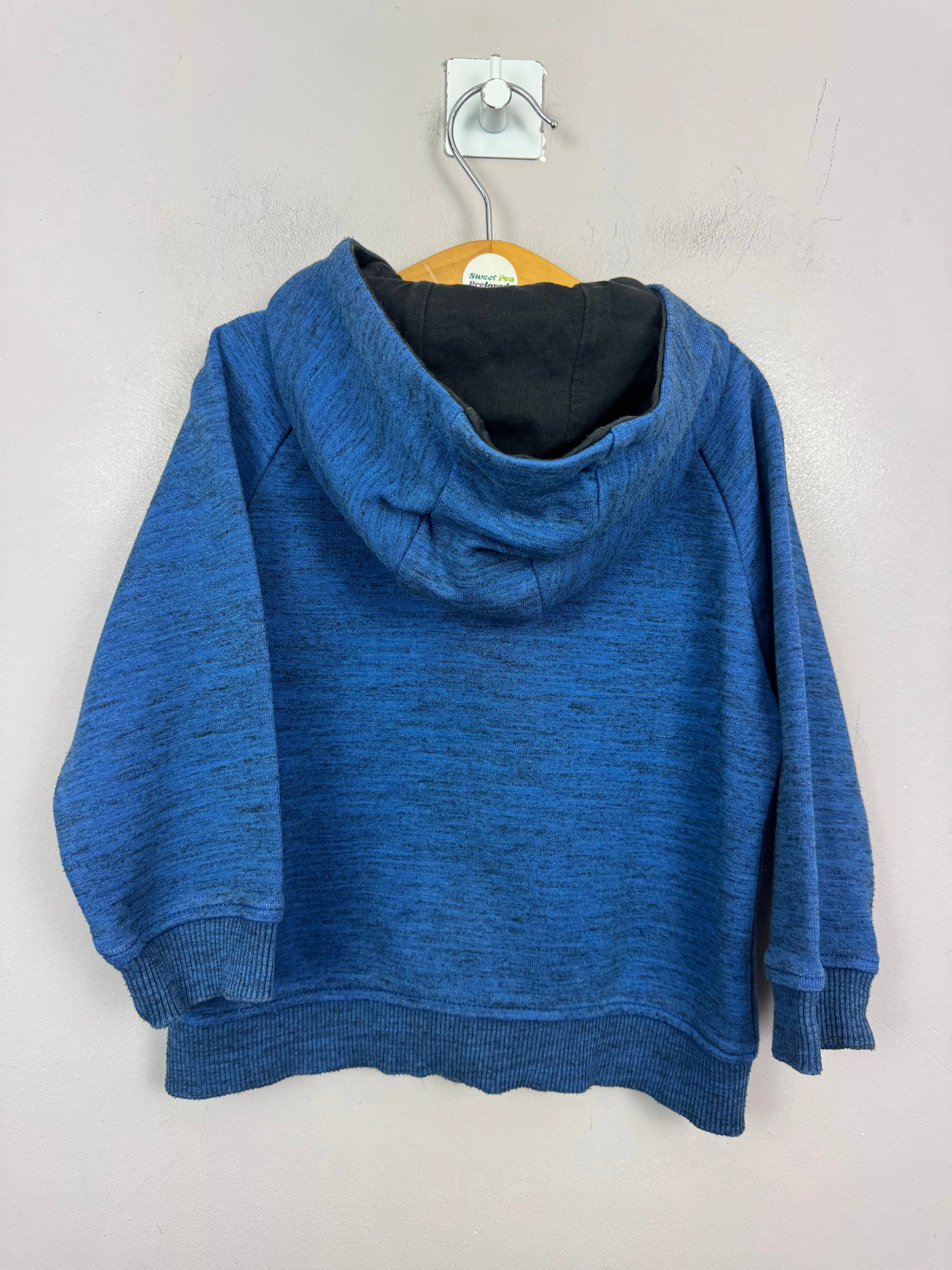 Next blue zip up tech hoodie 12-18m