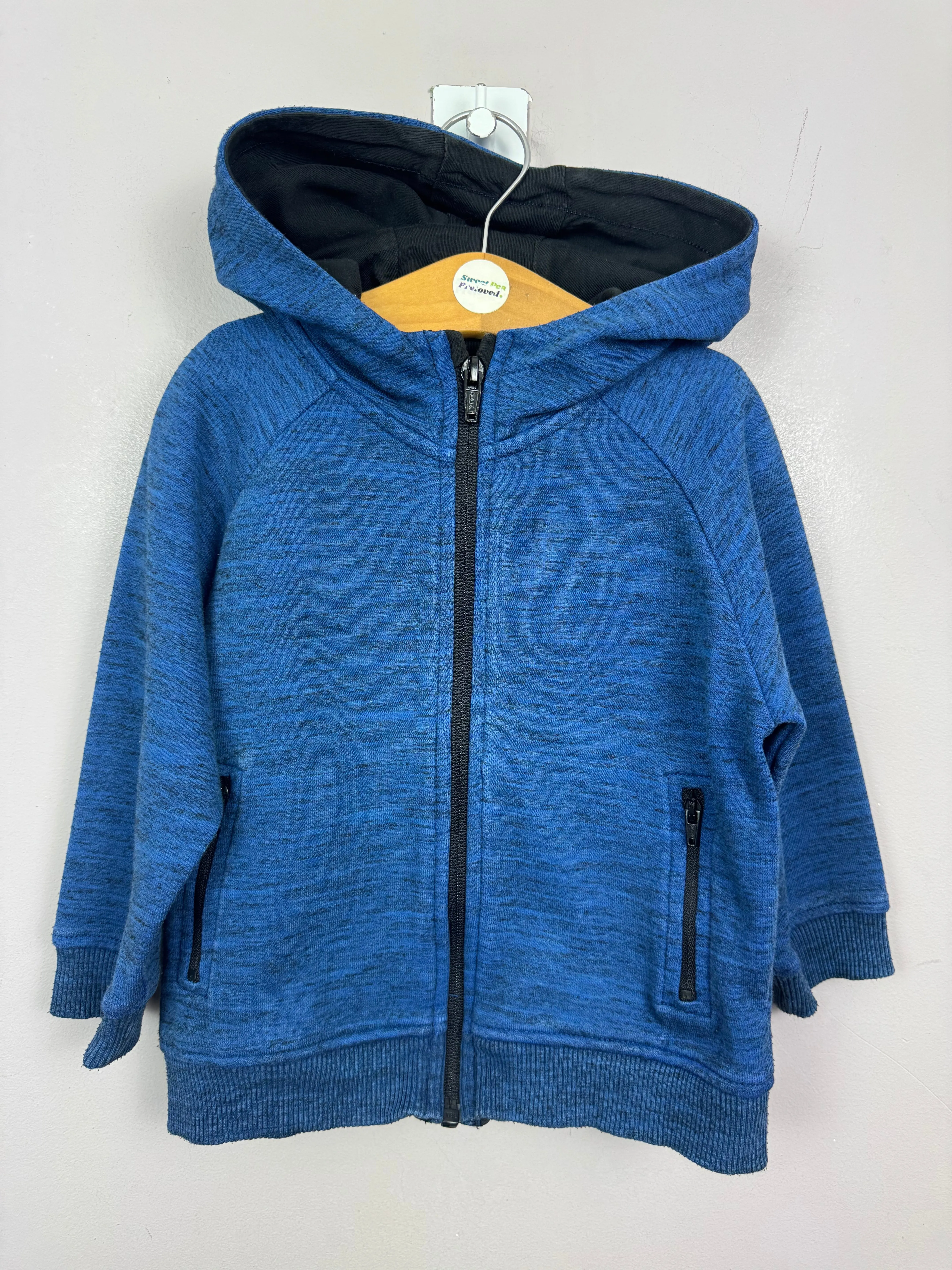 Next blue zip up tech hoodie 12-18m
