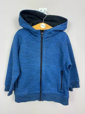 Next blue zip up tech hoodie 12-18m