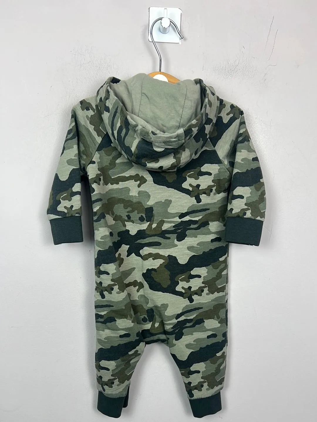 Next camouflage hooded romper 3-6m