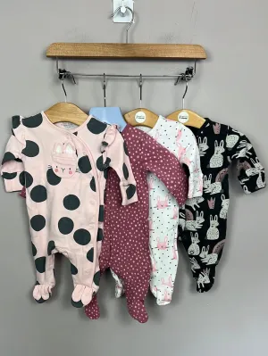 Next cute bunny sleepsuits 1 month