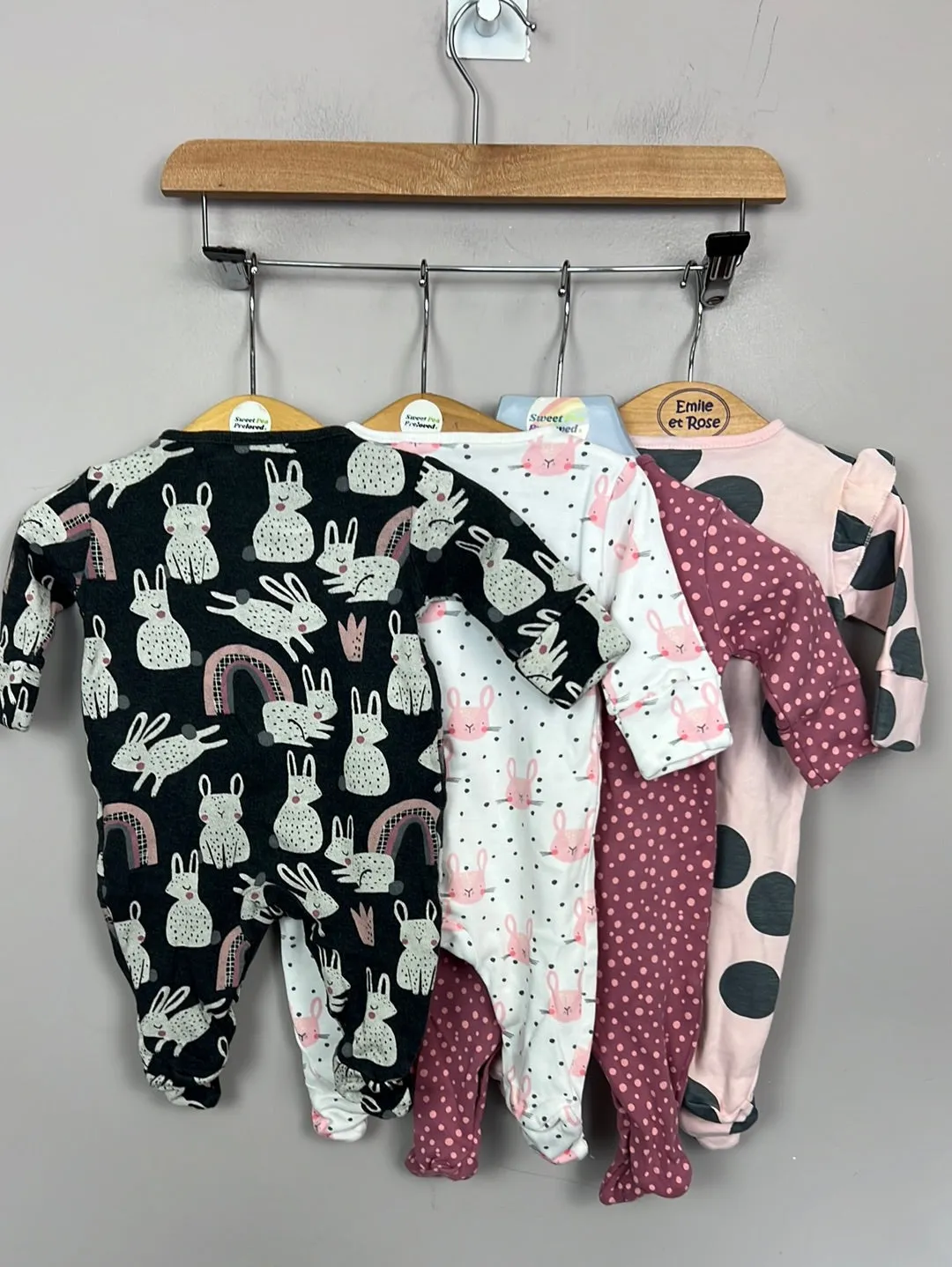 Next cute bunny sleepsuits 1 month