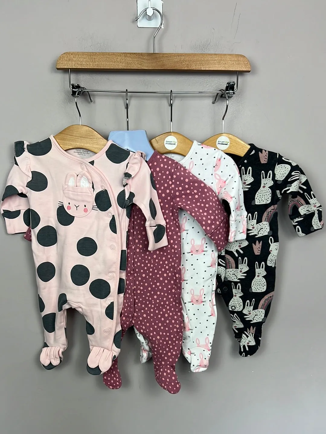 Next cute bunny sleepsuits 1 month