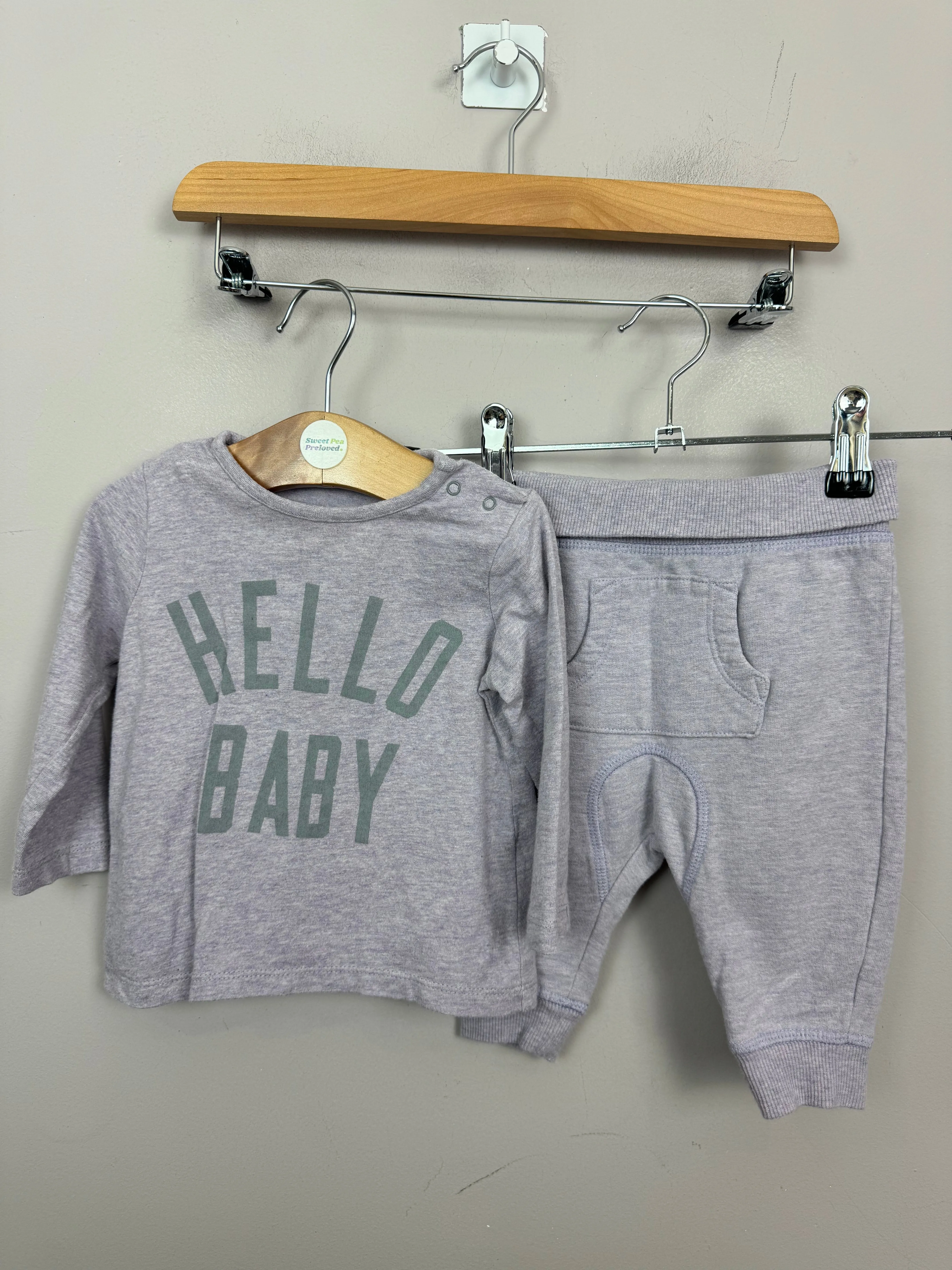 Next Hello Baby Lilac Coord Set 3-6m