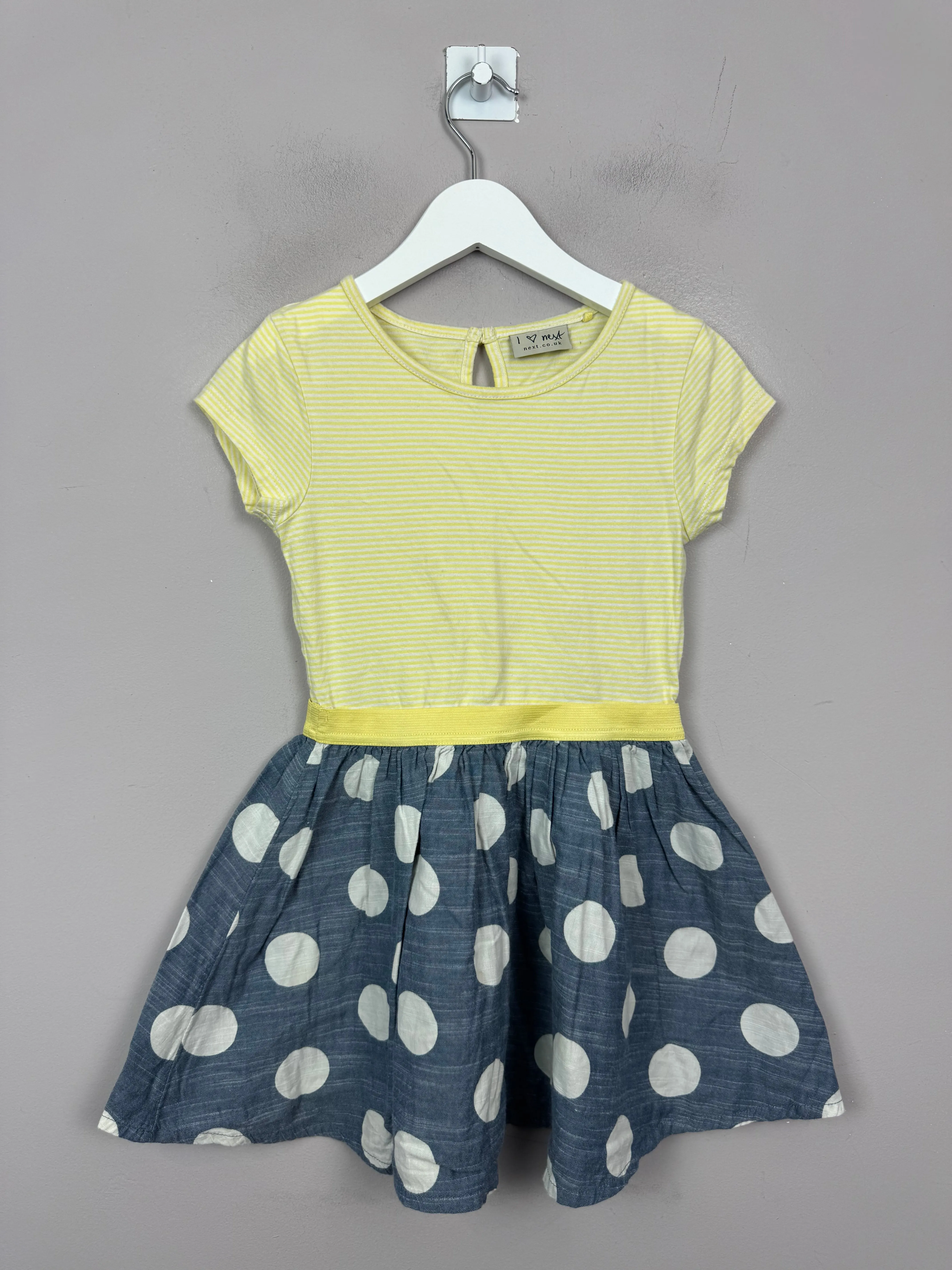 Next lemon/spot split dress 4-5y