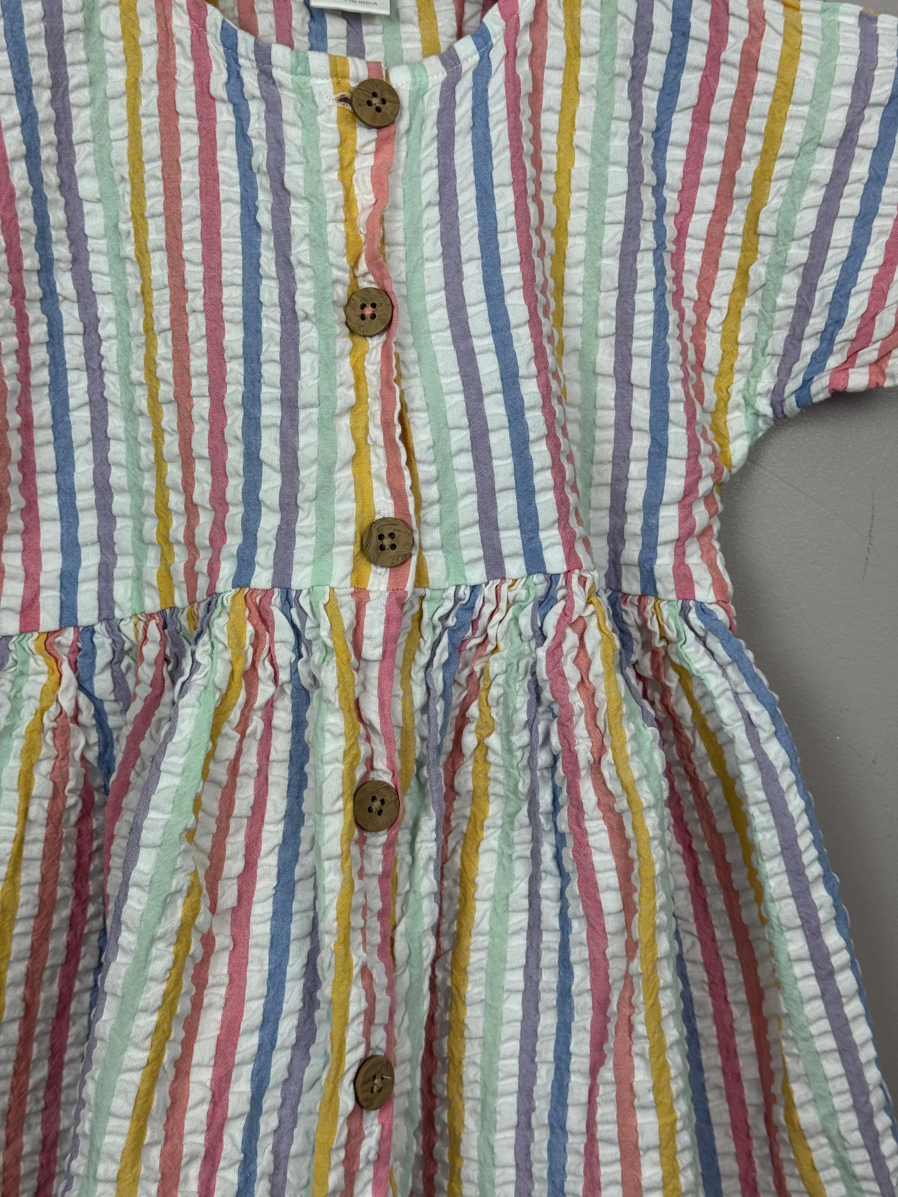 Next rainbow stripe seersucker dress 2-3y
