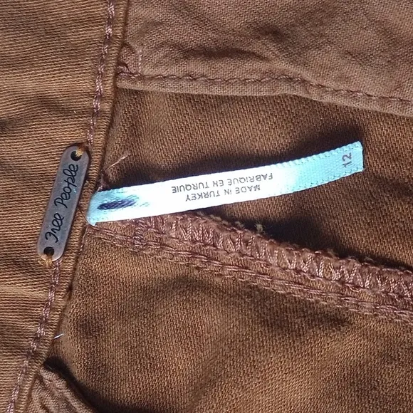 NWOT Free People Billie Chino Pleated Shorts in Cigar Brown