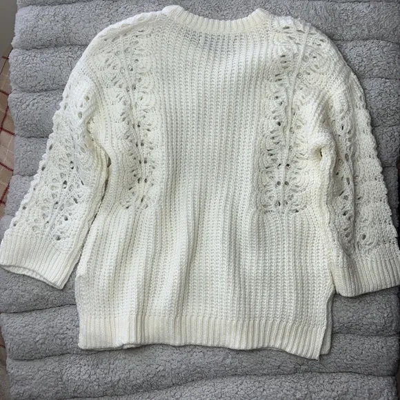 NWT Anthro Pilcro Devenne Pointelle Pullover Sweater Size Small