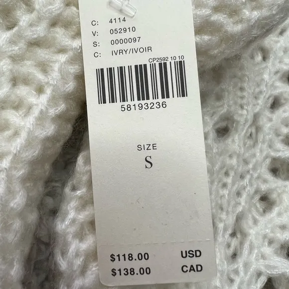 NWT Anthro Pilcro Devenne Pointelle Pullover Sweater Size Small
