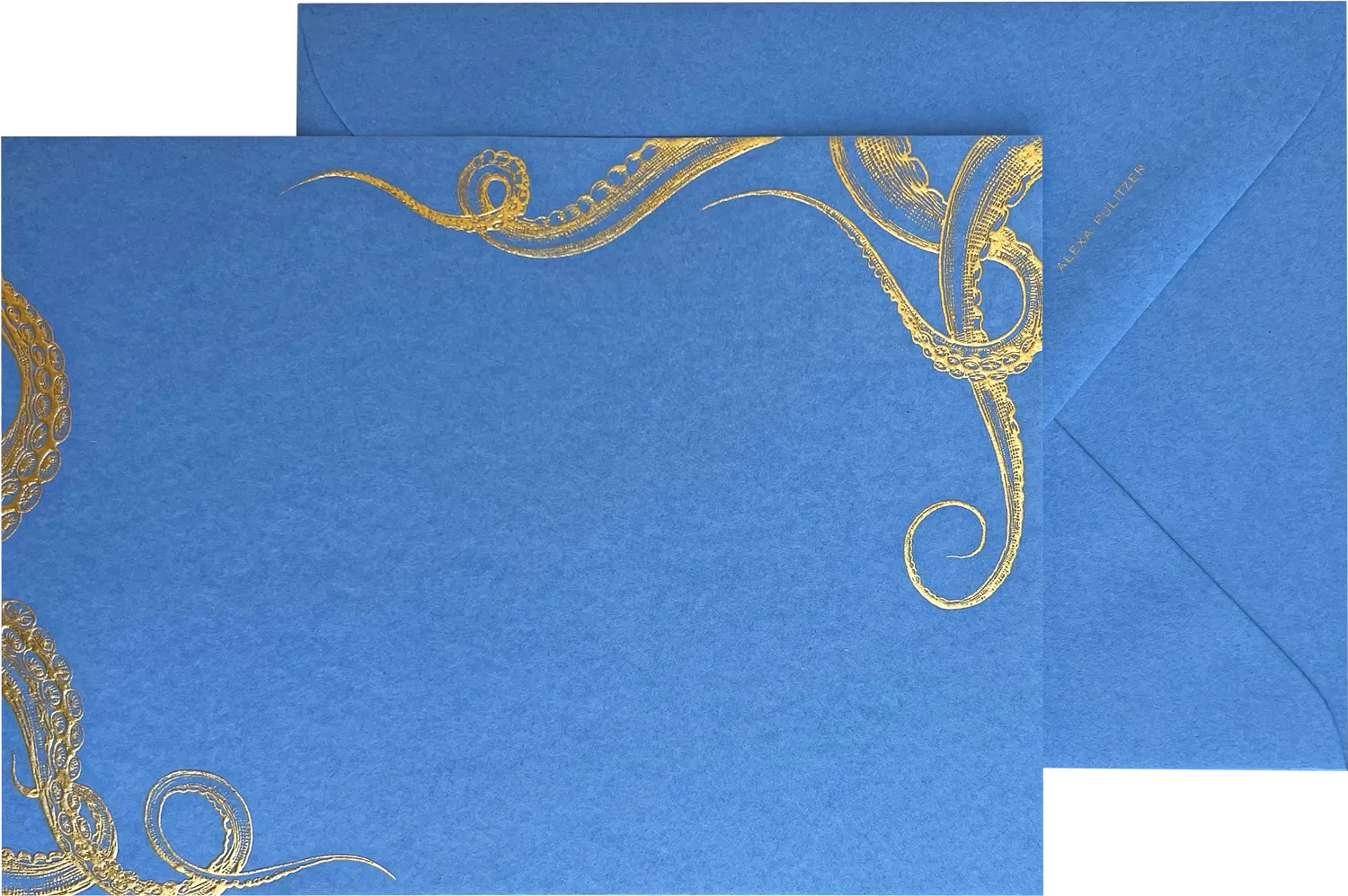 Octopus Undulation Engraved Greeting Card & Envelope