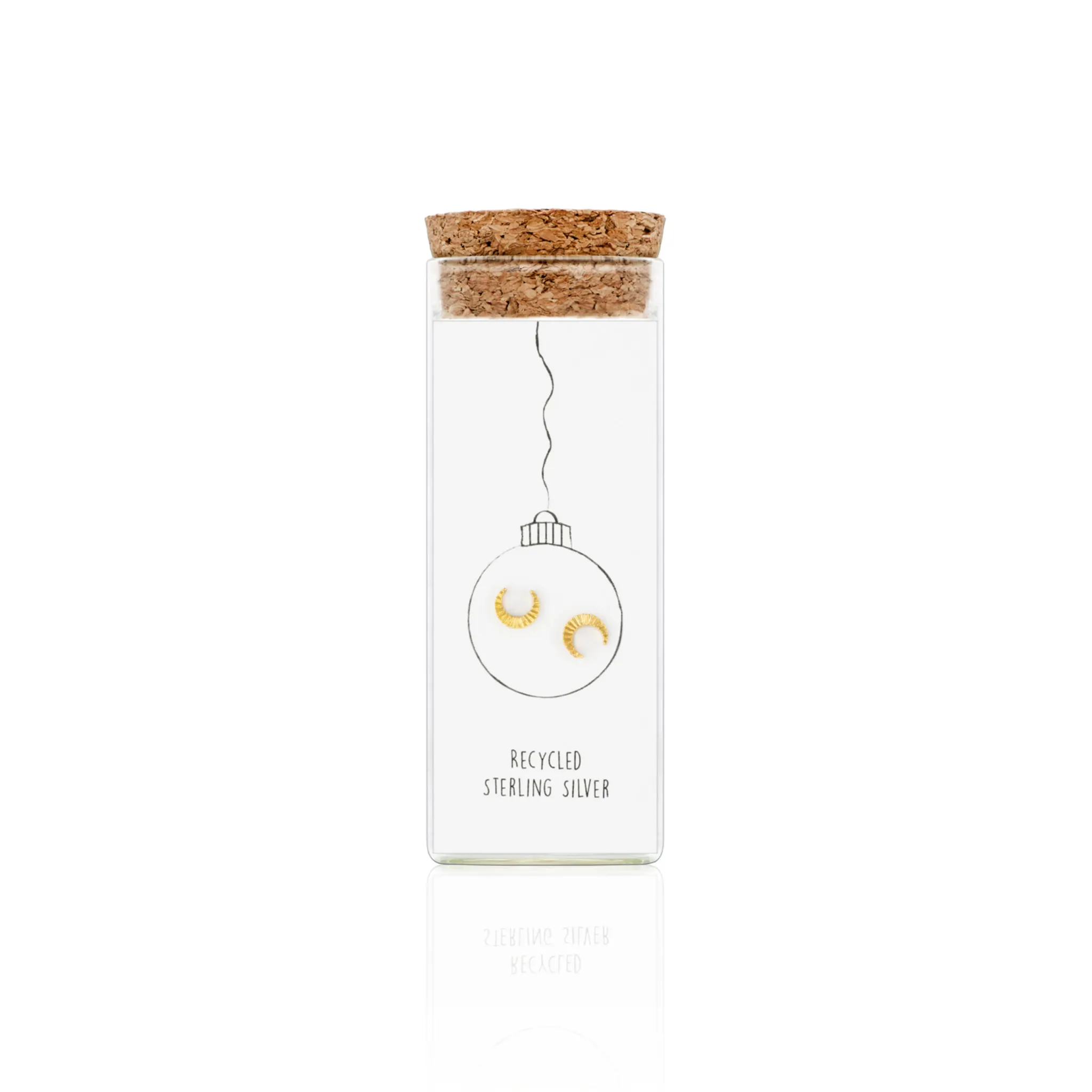 One & Eight Gold Crescent Festive Earrings