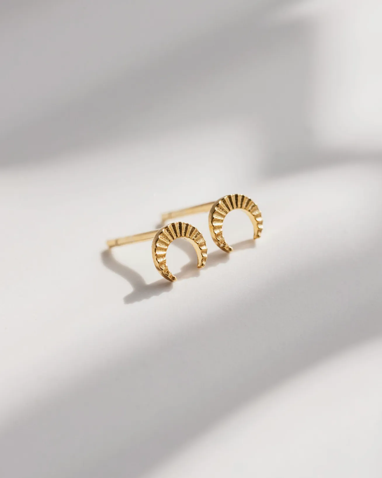 One & Eight Gold Crescent Festive Earrings
