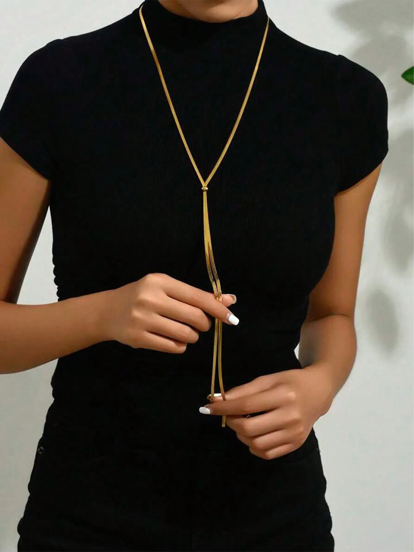 One Simple & Long Stainless Steel Blade Pendant Chain- FD ⚡