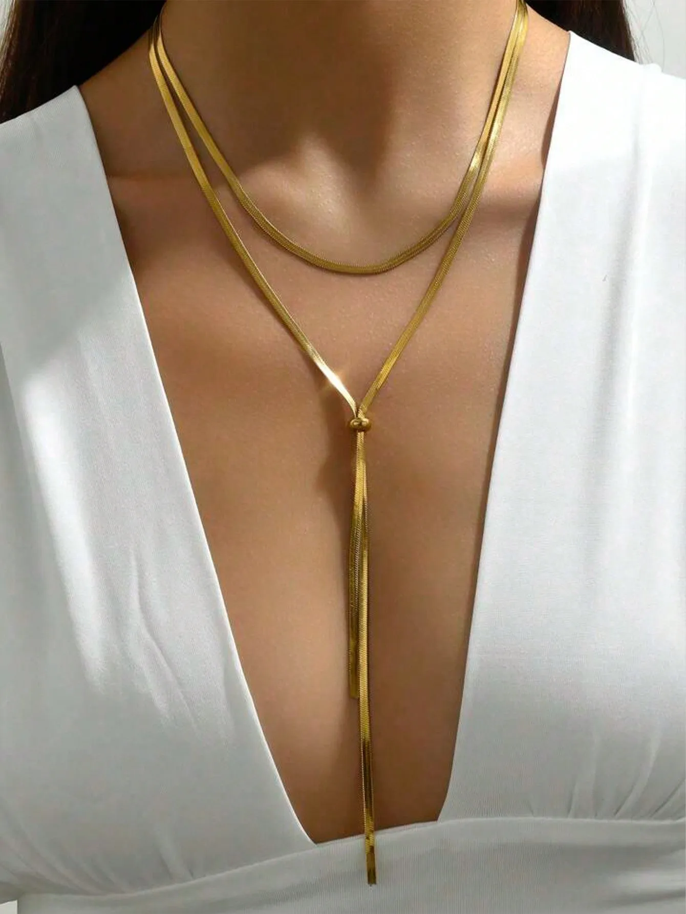 One Simple & Long Stainless Steel Blade Pendant Chain- FD ⚡