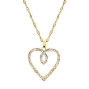 Open Heart Zircon Necklace