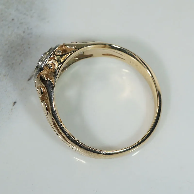 Opulent Art Nouveau Diamond Solitaire Ring