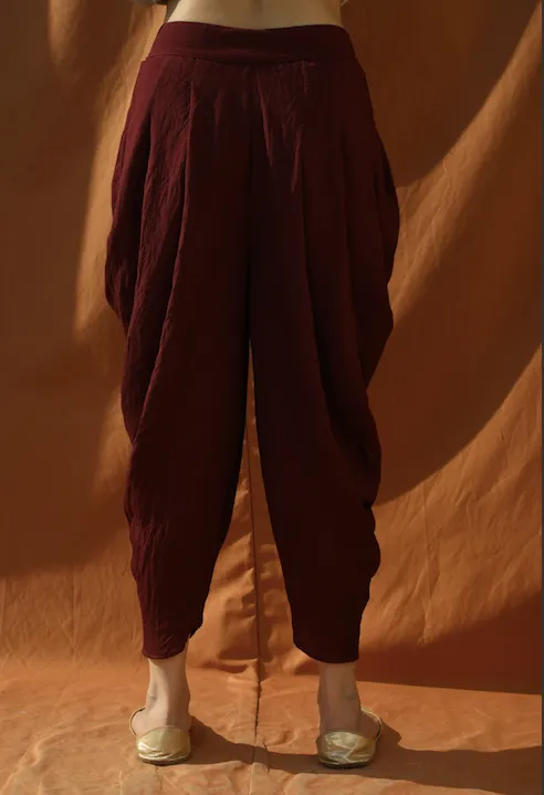Opulent Poncho with Drape Dhoti Pants