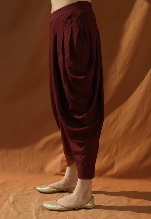 Opulent Poncho with Drape Dhoti Pants