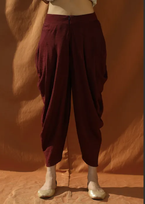 Opulent Poncho with Drape Dhoti Pants