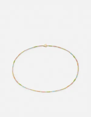 Orb 1.5mm Chain Choker, Gold Vermeil/Pastel