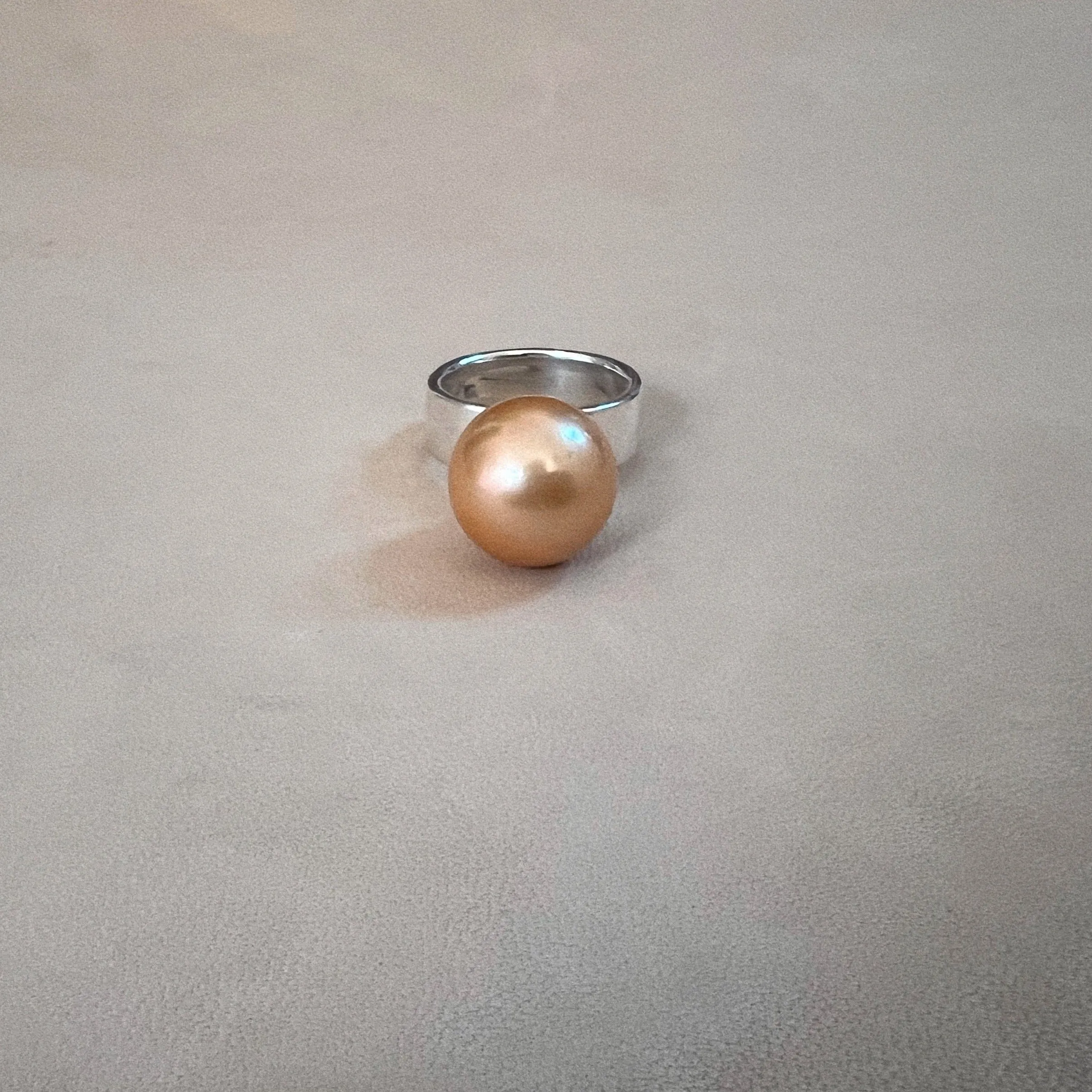 Orb Golden Pearl Ring