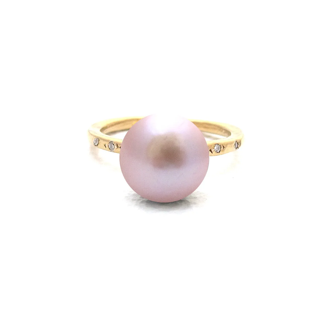 Orb Pink Pearl Diamond Ring