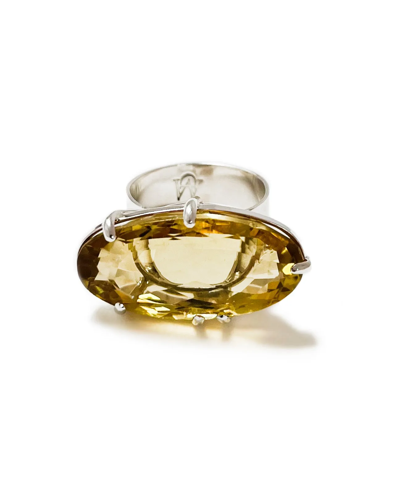 Orb Shimmer Ring in Citrine
